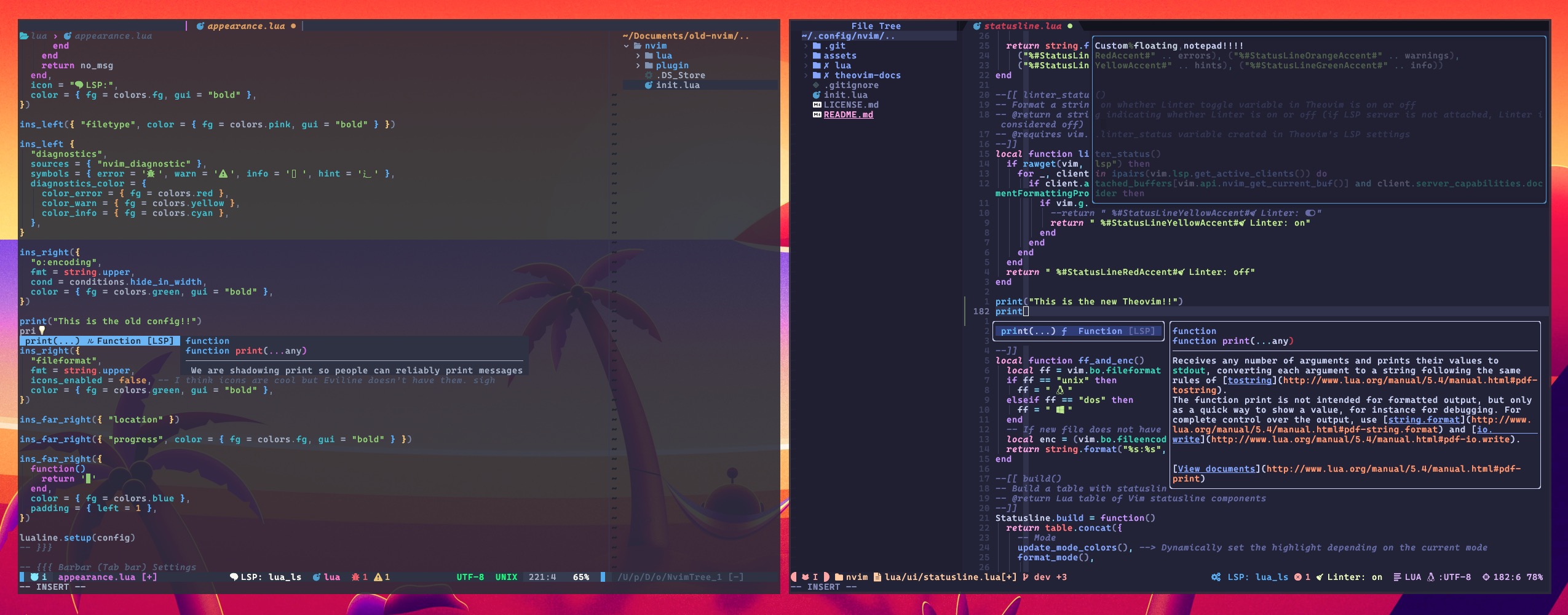 2023-07-18, comparison to my old config