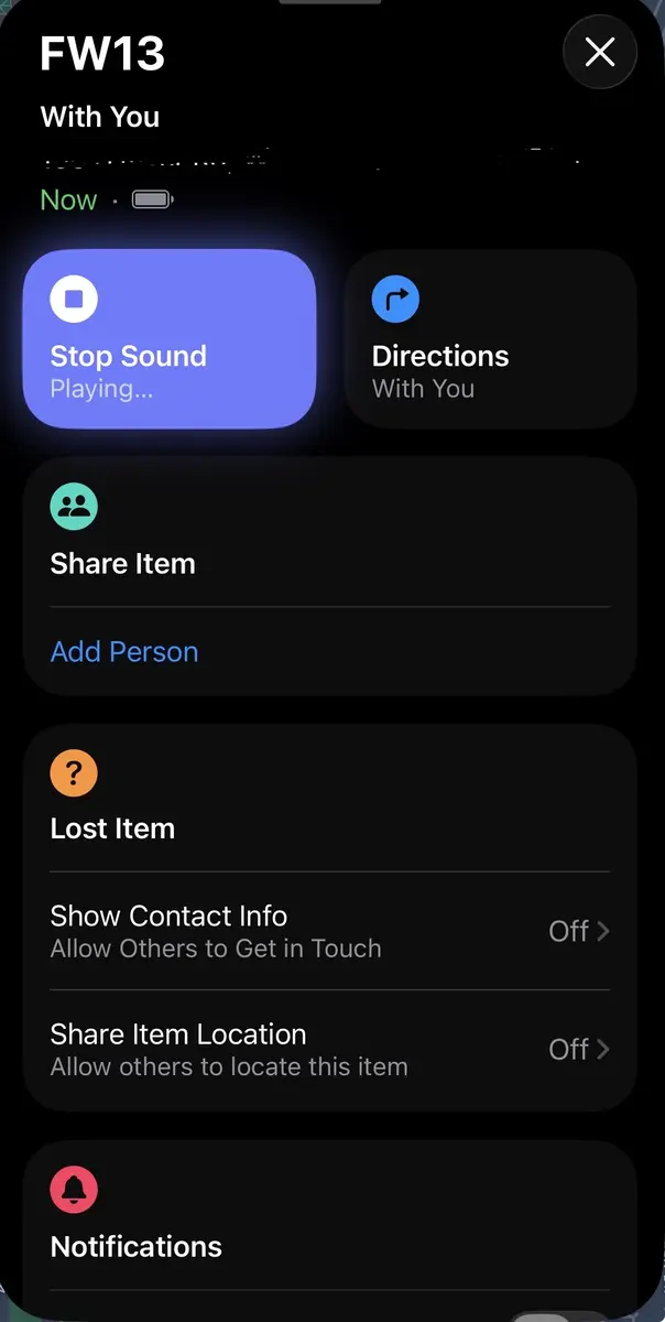 Find My screenshot